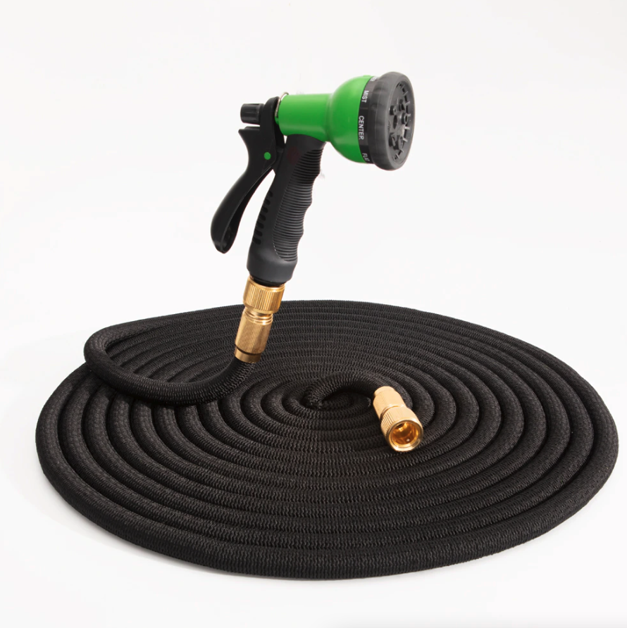 Expandable Garden Hose with 8-Pattern Spray Nozzle — 25 to 100FT