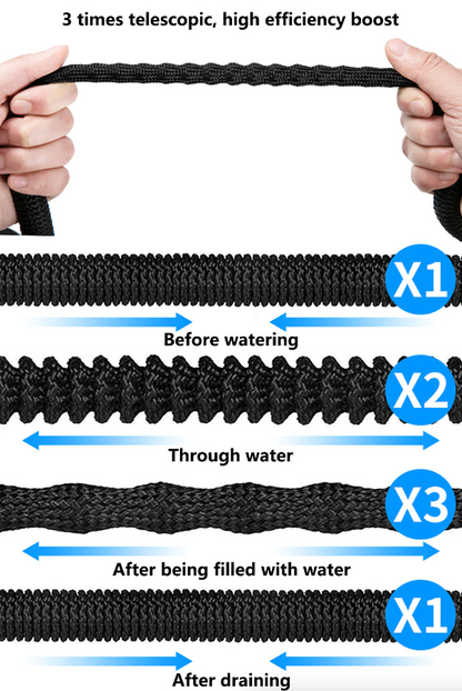 Expandable Garden Hose with 8-Pattern Spray Nozzle — 25 to 100FT