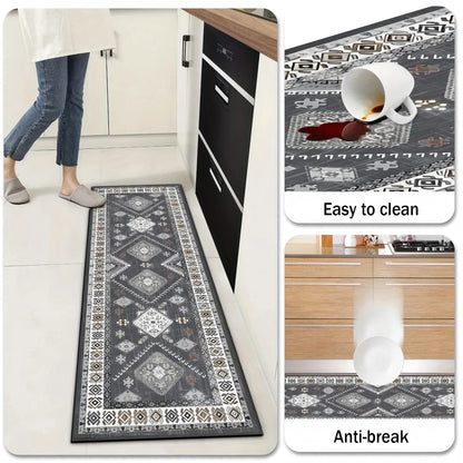Boho Kitchen Rug Sets 3 Piece With Runner Non Slip Kitchen Rugs And Mats Washable Kitchen Mats For Floor Thick Kitchen Floor Mat Carpet Runner Rugs For Hallway Laundry Holiday Decor