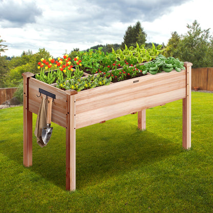 Wooden Raised Garden Bed Planter Box 47.2x22.8x30' Flower Vegetable Herb