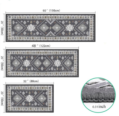 Boho Kitchen Rug Sets 3 Piece With Runner Non Slip Kitchen Rugs And Mats Washable Kitchen Mats For Floor Thick Kitchen Floor Mat Carpet Runner Rugs For Hallway Laundry Holiday Decor