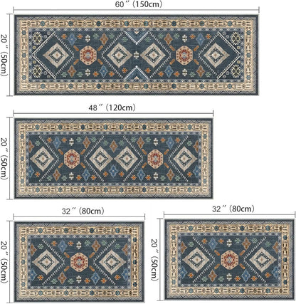 Boho Kitchen Rugs Sets 4 Piece With Runner Floral Kitchen Floor Mat Carpet Farmhouse Kitchen Rugs And Mats Non Skid Washable Runner Rug For Kitchen Floor Sink