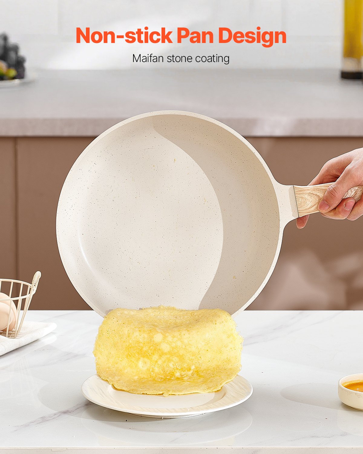 17 Piece Pots And Pans Set Granite Nonstick Kitchen Cookware Induction White