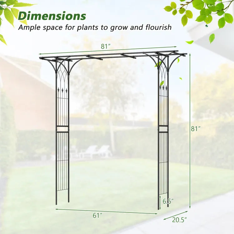81 Inch Garden Arbor Metal Archway For Climbing Plants