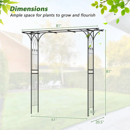 81 Inch Garden Arbor Metal Archway For Climbing Plants