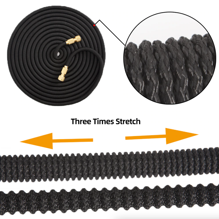 Expandable Garden Hose with 8-Pattern Spray Nozzle — 25 to 100FT