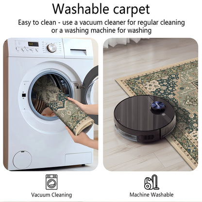 Boho Kitchen Rug Mat Sets 3 Piece, Farmhouse Non Slip Kitchen Rug Runner, Washable Non Skid Kitchen Rugs, Bohemian Kitchen Floor Mat For Entryway Laundry Room